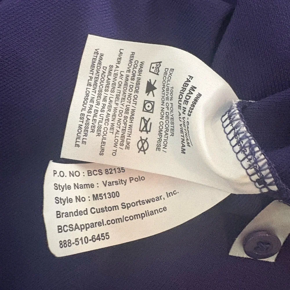 Nike LSU Tigers Varsity Polo Mens XXL Purple Dri-FIT Short Sleeve Shirt M51300‎